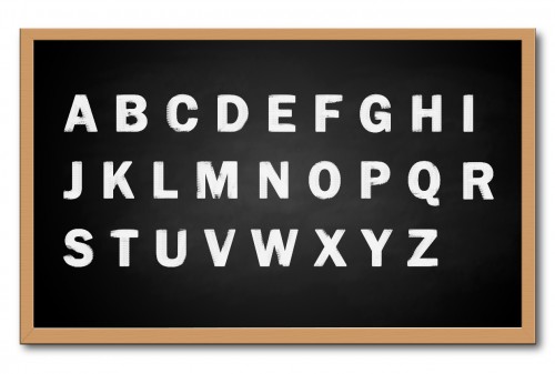 punctuation--alphabet blackboard